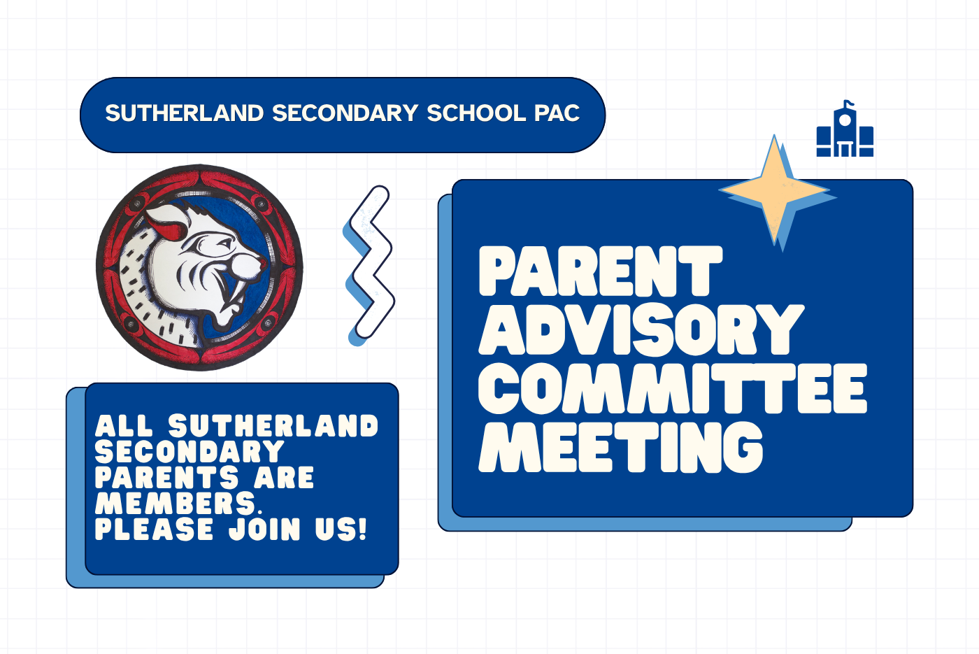 Picture of a school with the Sutherland logo.